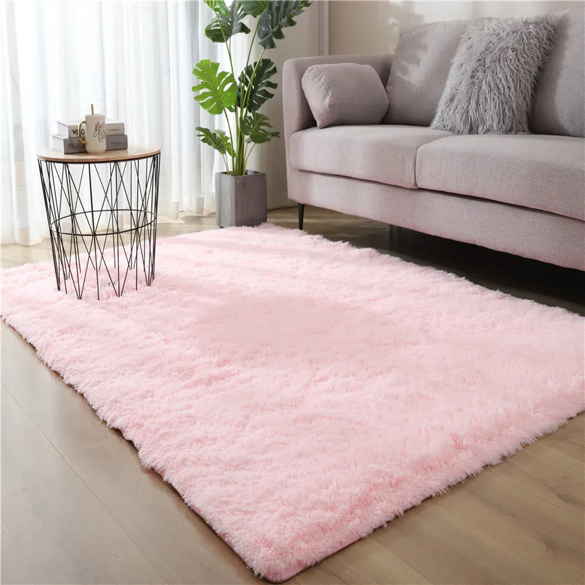 VIKAMA Tie-Dyed Fluffy Carpet - Warm Plush Bedside Rug & Play Mat for Living Room & Kids Room