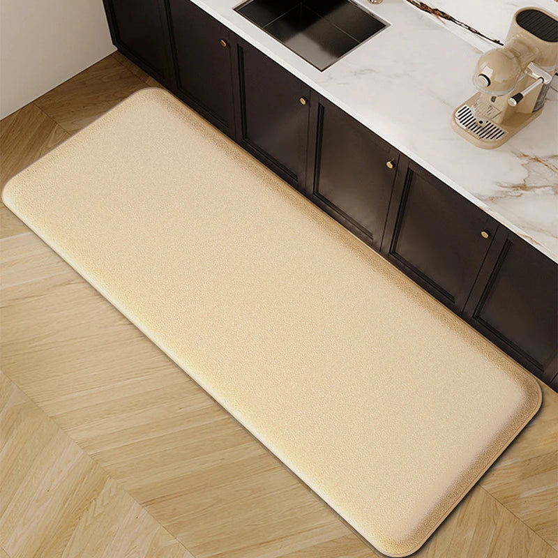 Long Strip Thickened Kitchen Floor Mat - Non-Slip Flannel Absorbent Bathroom & Door Foot Mat
