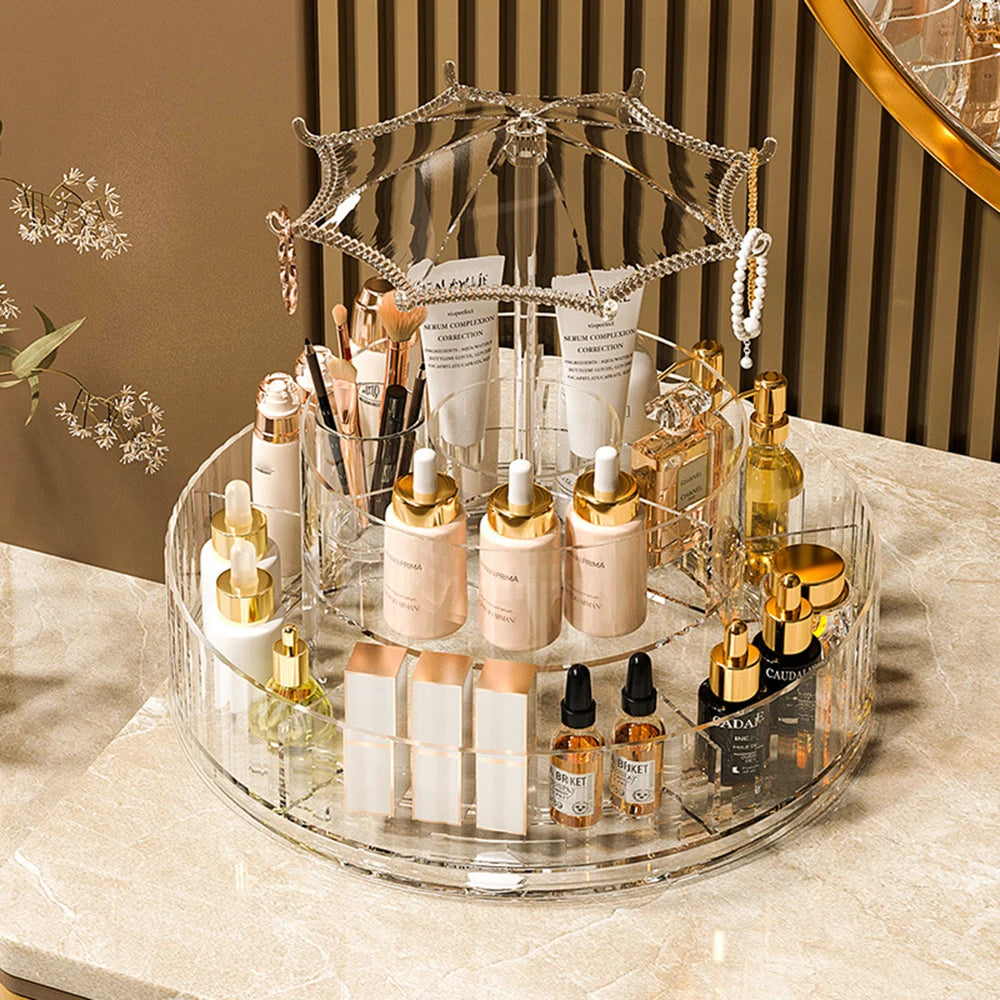 360° Rotating Acrylic Desktop Cosmetic Organizer