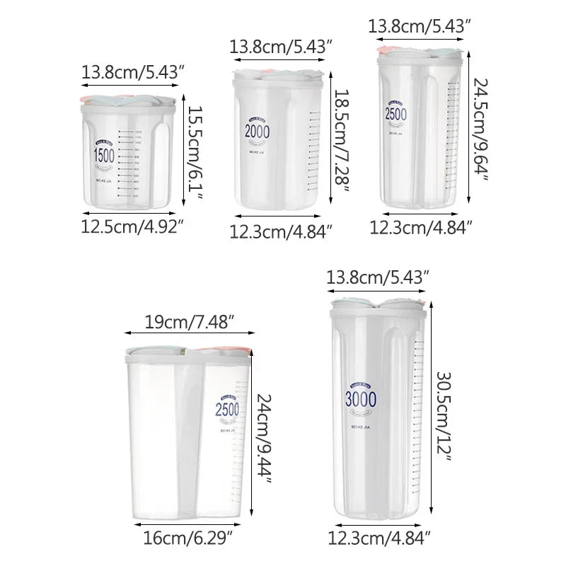 Moisture-Proof Sealed Grain Food Storage Tank - Multi-Grid Large Capacity Transparent Kitchen Organizer