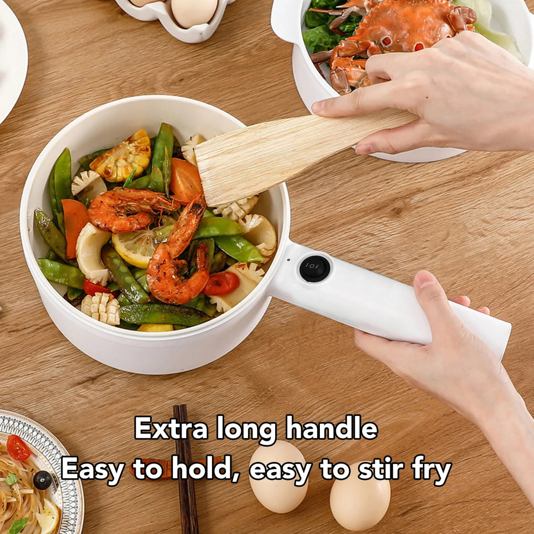 1.8L Electric Mini Cooking Pot – Non-Stick Ramen Cooker with Steamer (600W)