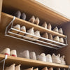Adjustable Space-Saving Shoe Rack - Under-Shelf Shoe Holder with Hanging Basket for Wardrobe & Closet