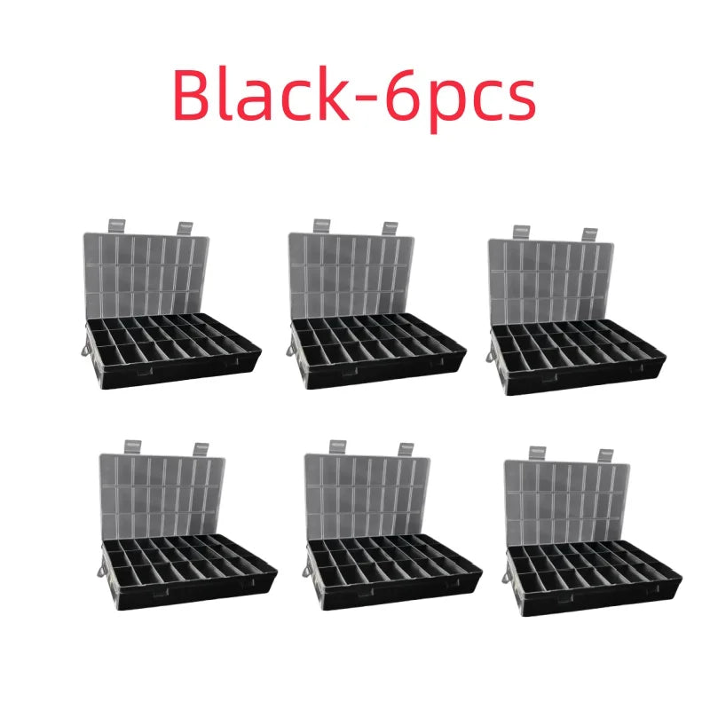 24 Grids Compartment Plastic Storage Box Jewelry Earring Box Bead Screw Container Home Storage Case Display Organizer Container