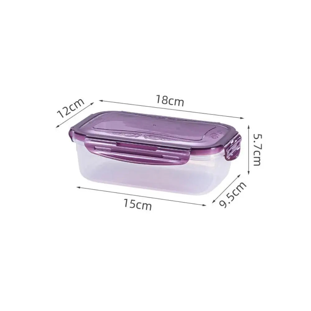 Sealed Rectangular Refrigerator Storage Box - Stackable Microwave-Safe Plastic Lunch Box with Lid