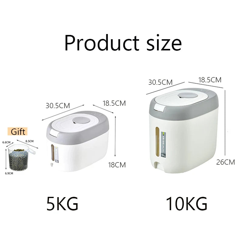 XIAOGUI 5KG/10KG Rice Dispenser - Japanese Style Kitchen Storage Container for Cereal & Grains