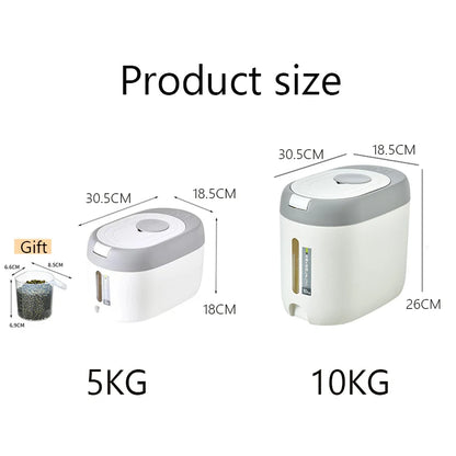 XIAOGUI 5KG/10KG Rice Dispenser - Japanese Style Kitchen Storage Container for Cereal & Grains - Hom Haven