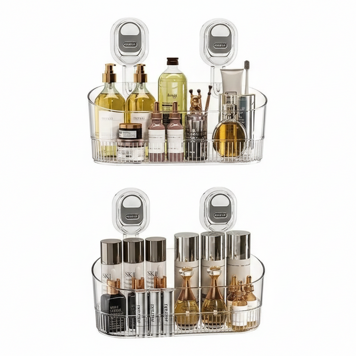 No-Drill Suction Bathroom Storage Shelf Organizer