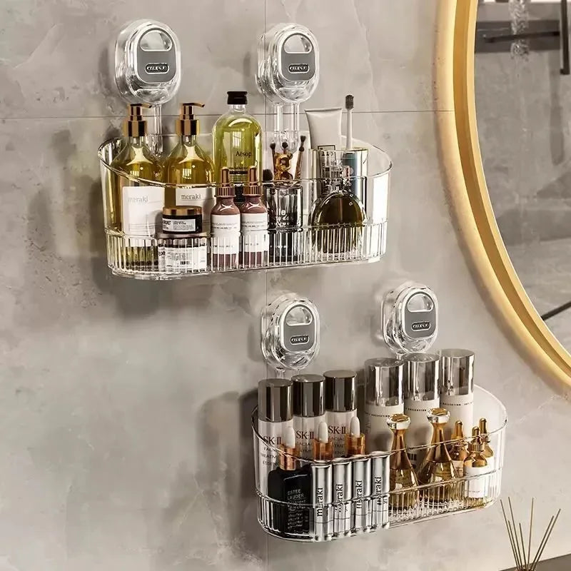 No-Drill Suction Bathroom Storage Shelf Organizer