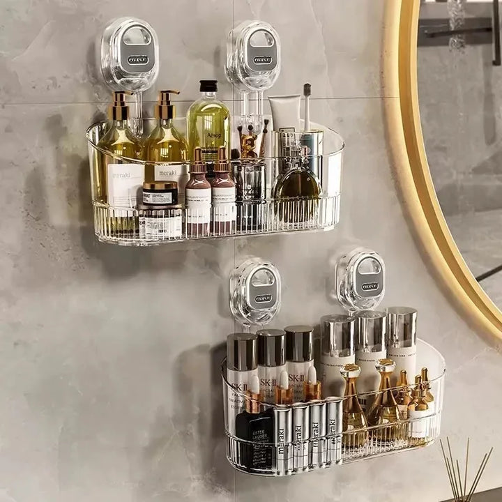 No-Drill Suction Bathroom Storage Shelf Organizer