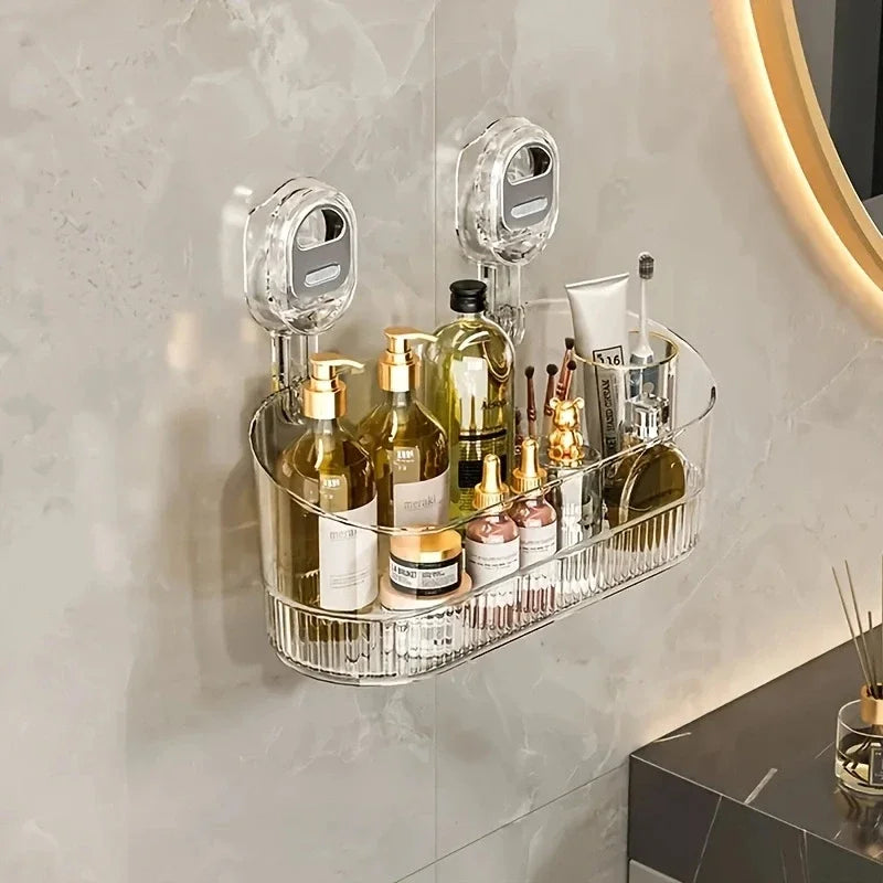 No-Drill Suction Bathroom Storage Shelf Organizer