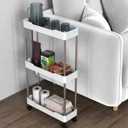 3-Layer Rolling Storage Cart with Wheels - Multi-Purpose Organizer for Bathroom, Kitchen & Office - Hom Haven