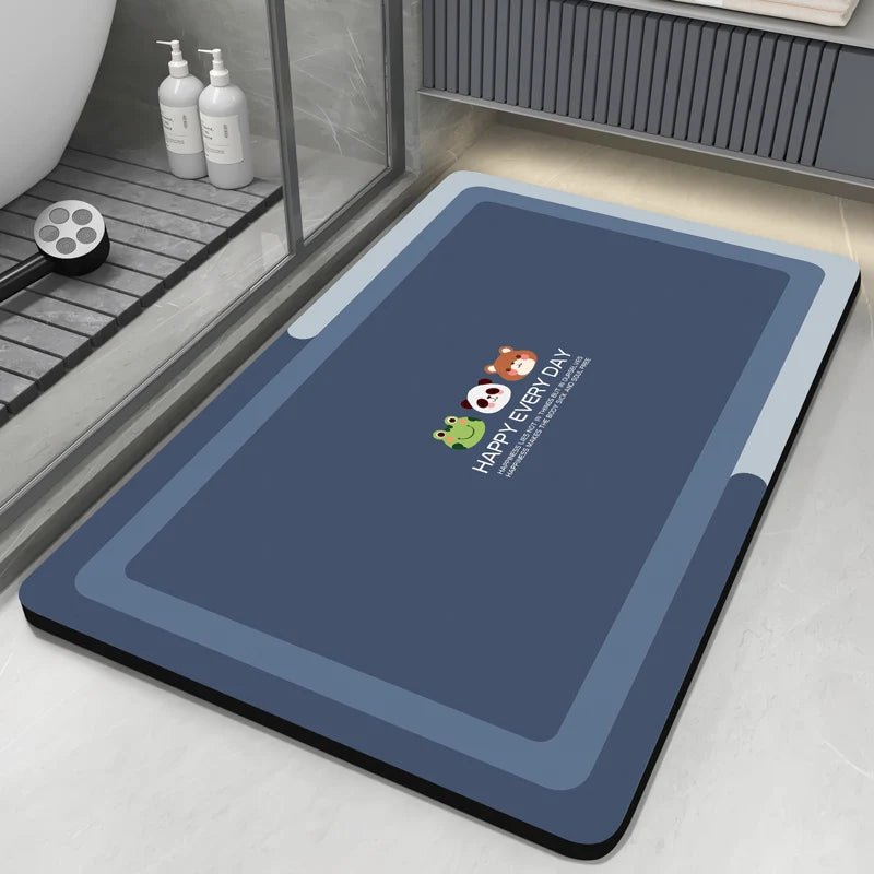 Diatomaceous Earth Bath Mat - Quick Dry Non-Slip Absorbent Shower & Bathroom Floor Rug