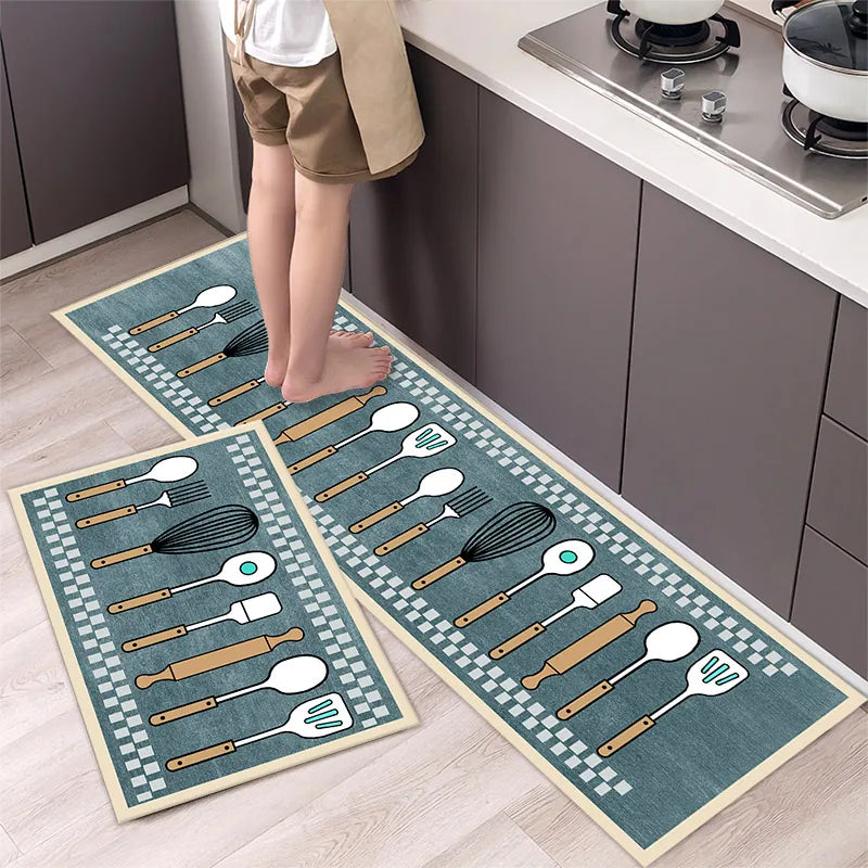 Soft Washable Kitchen Floor Mat - Anti-Slip Long Area Rug for Bedroom, Hallway & Bathroom Entrance
