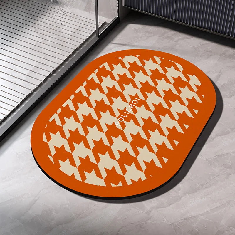 Diatomaceous Earth Bath Mat - Quick Dry Non-Slip Absorbent Shower & Bathroom Floor Rug