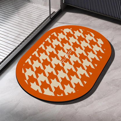 Diatomaceous Earth Bath Mat - Quick Dry Non-Slip Absorbent Shower & Bathroom Floor Rug - Hom Haven