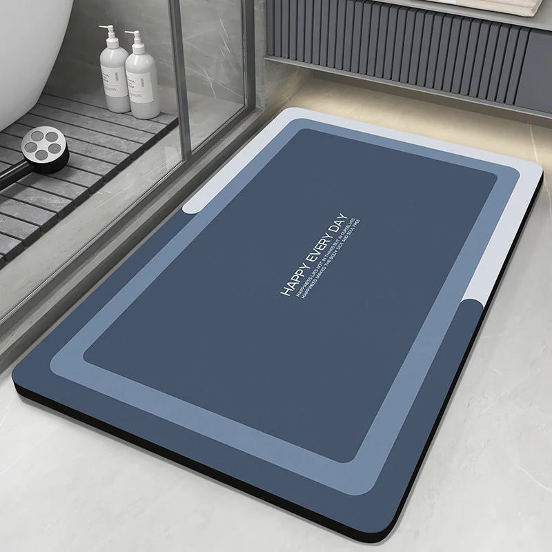 Diatomaceous Earth Bath Mat - Quick Dry Non-Slip Absorbent Shower & Bathroom Floor Rug