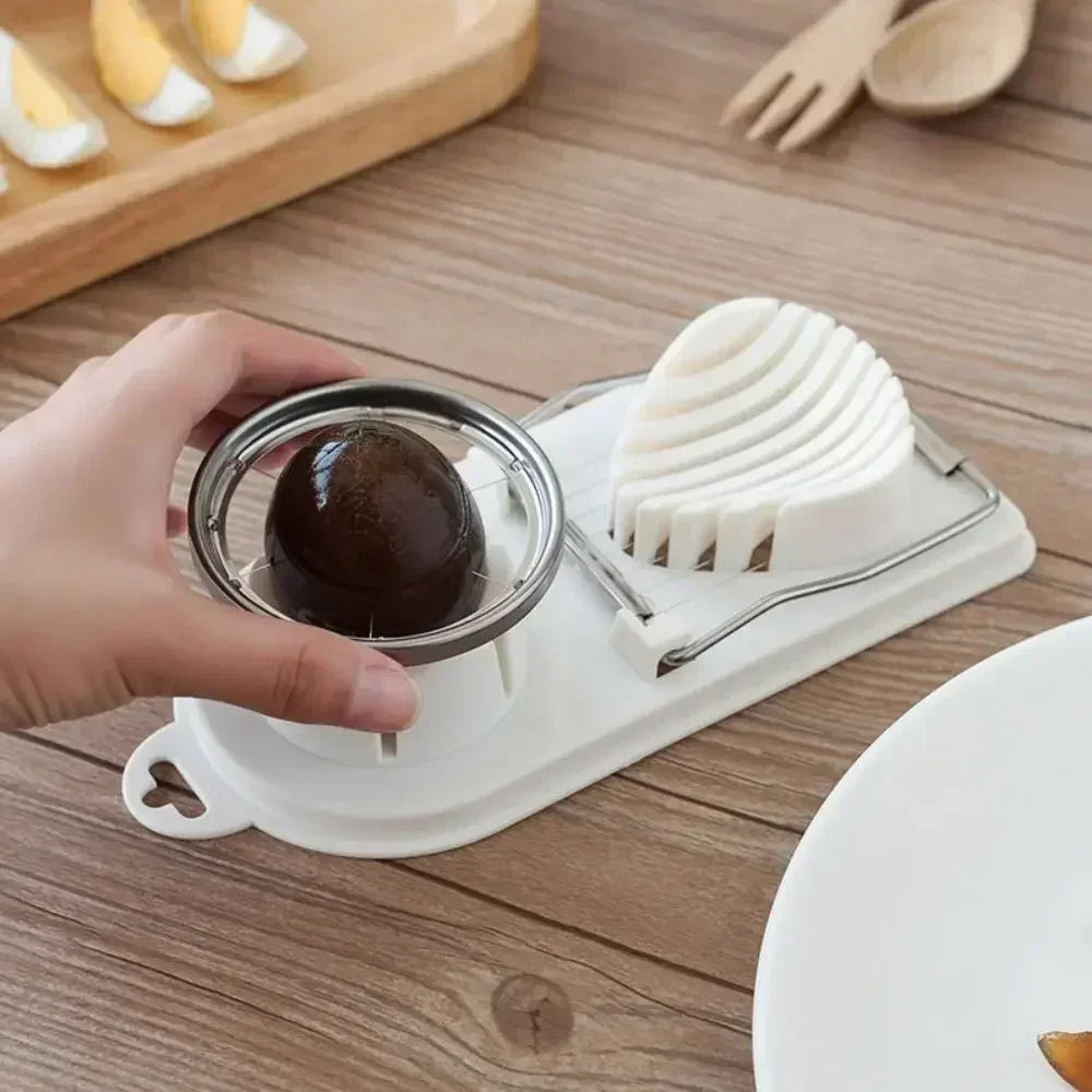 2-in-1 Stainless Steel Egg Slicer - Multi-Purpose Kitchen Tool for Regular, Century & Preserved Eggs