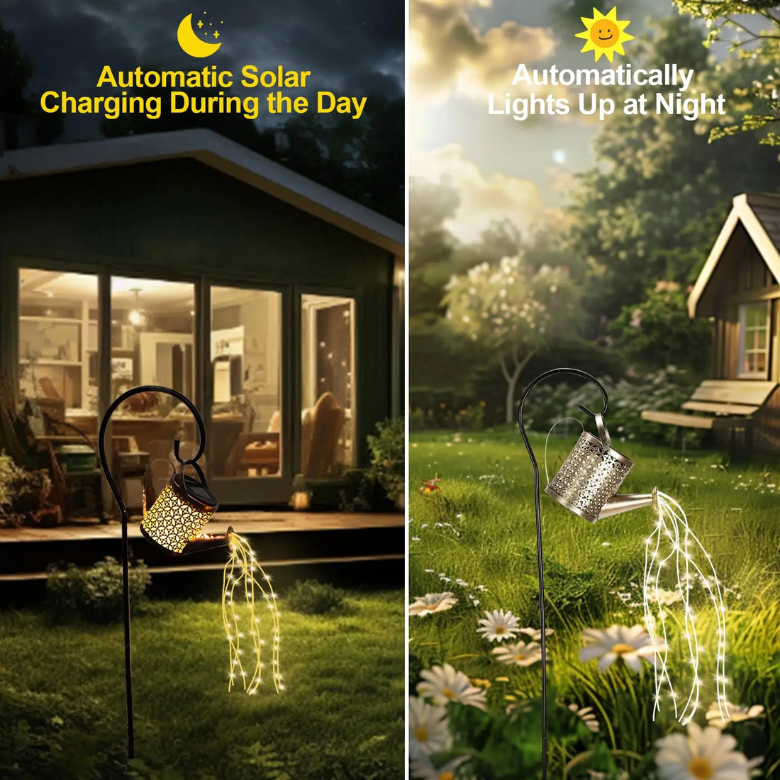 Solar Watering Can Garden Light Waterproof Decorative Metal Lantern