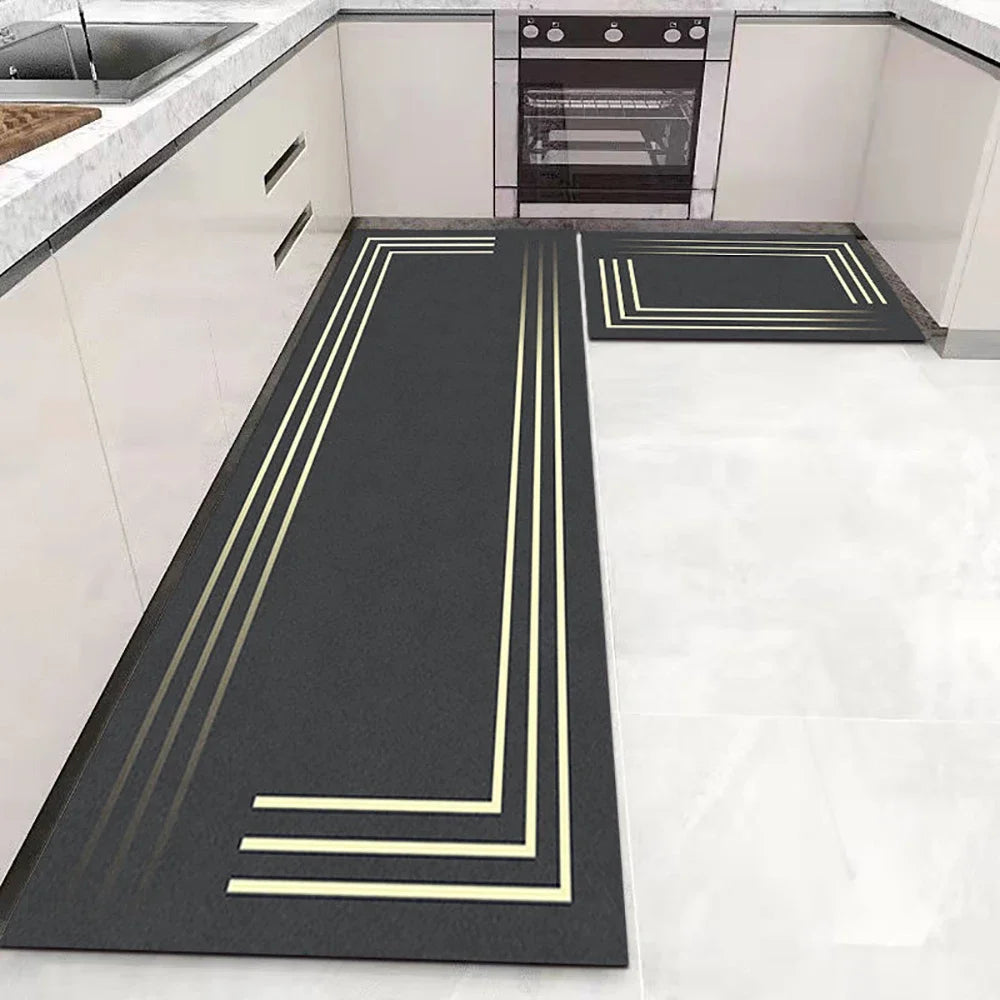 Soft Washable Kitchen Floor Mat - Anti-Slip Long Area Rug for Bedroom, Hallway & Bathroom Entrance