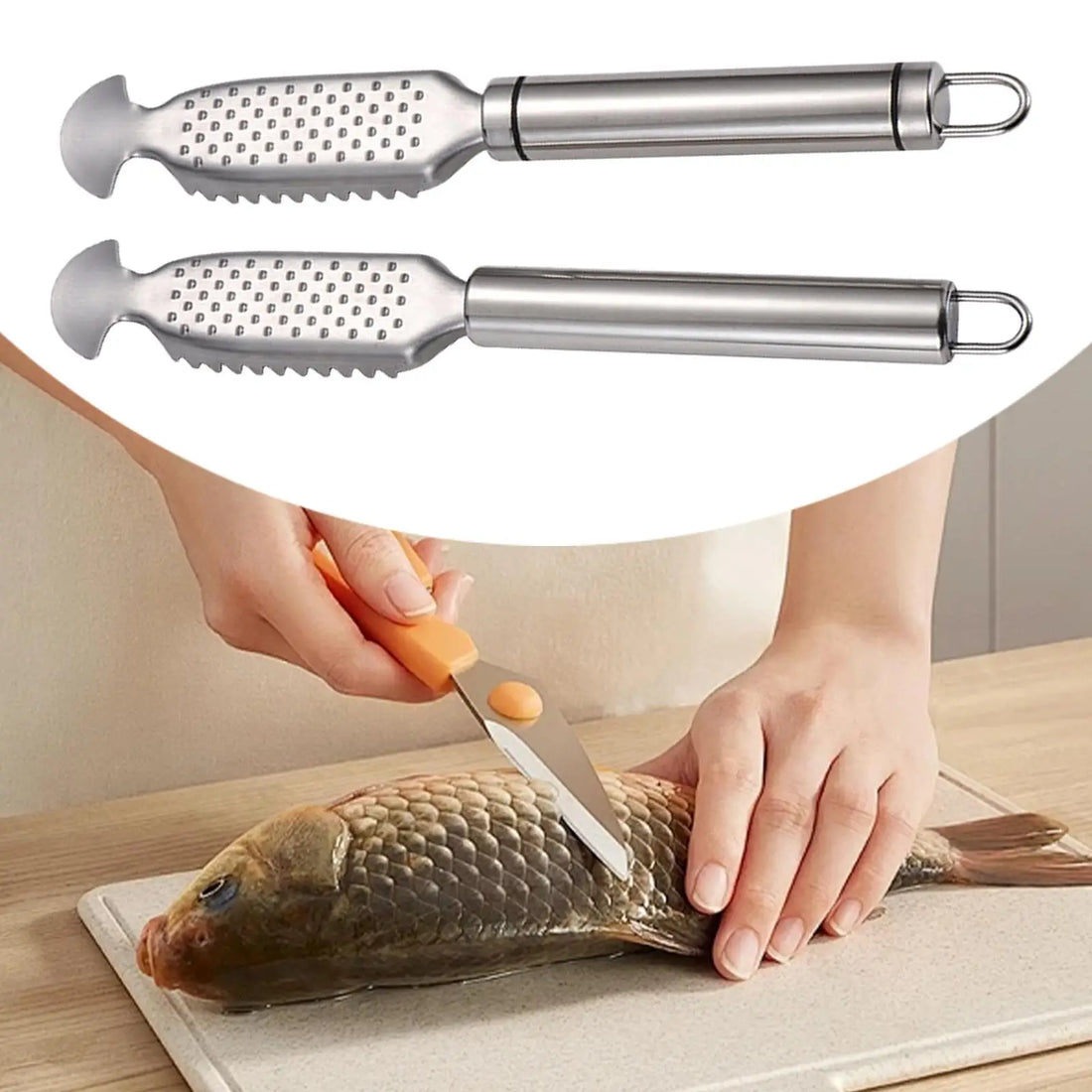 Stainless Steel Fish Scale Remover Tool with Comfortable Handle