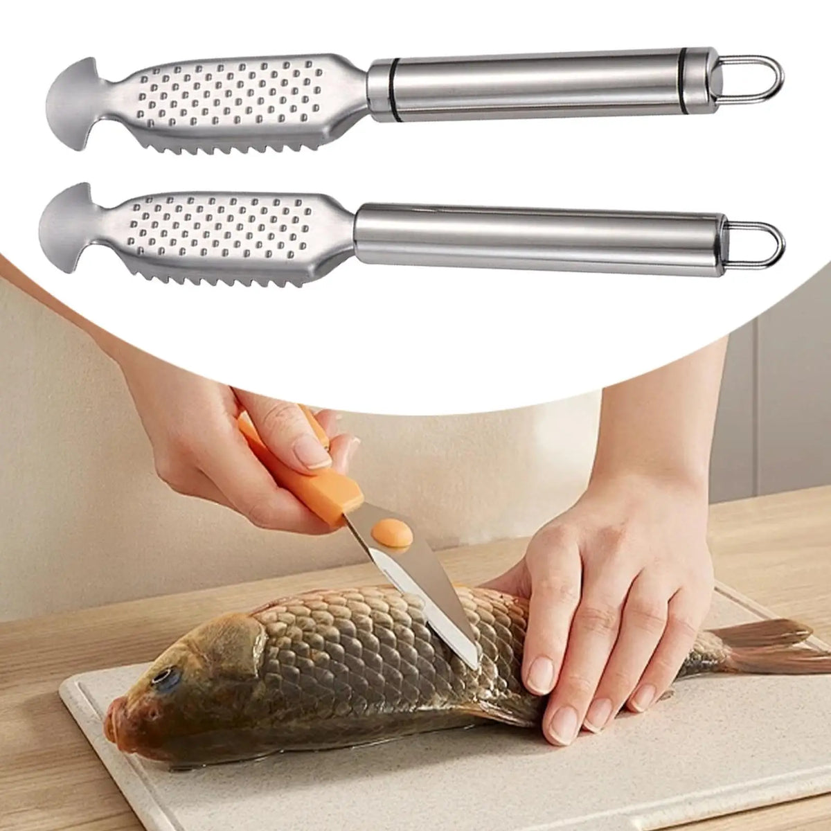 Stainless Steel Fish Scale Remover Tool with Comfortable Handle - Hom Haven