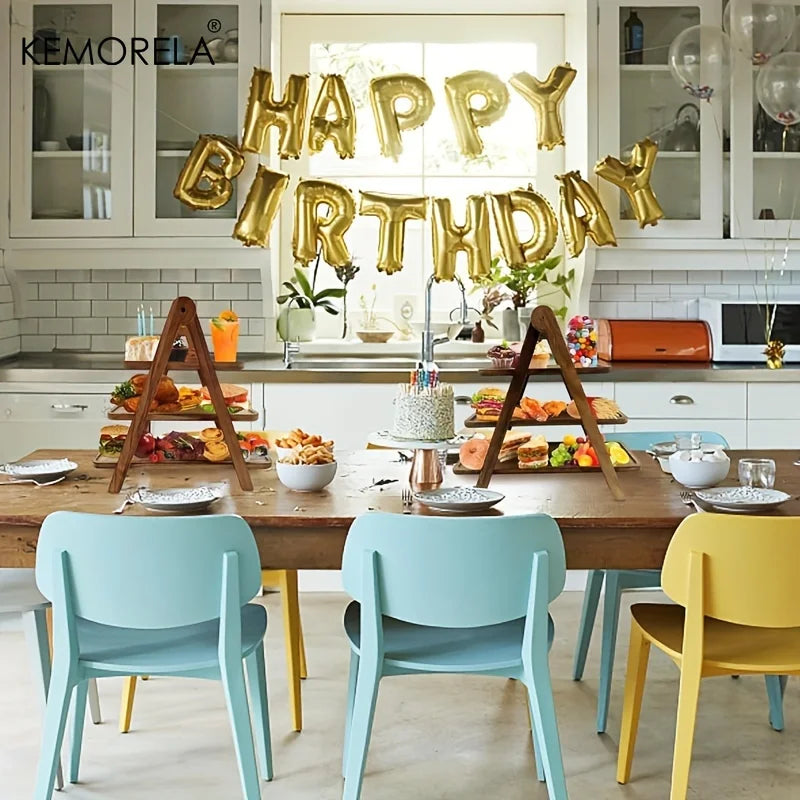 3 Tier Serving Tray Three Tiered Cupcake Stand Rectangle Serving Platter Wooden Tiered Tray Party Serving Brown Decorative Tray