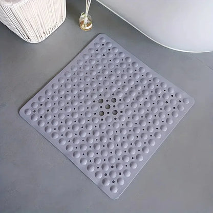 21x21 Inch Square Non-Slip Shower Mat - Clear PVC Anti-Slip Bathroom Stall Floor Mat - Hom Haven