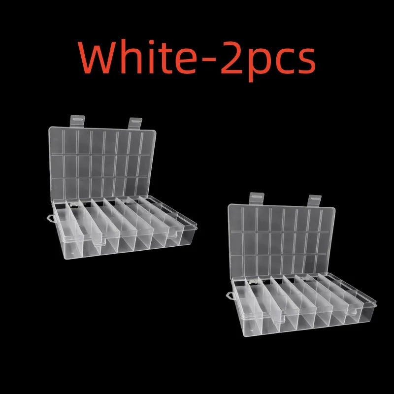 24 Grids Compartment Plastic Storage Box Jewelry Earring Box Bead Screw Container Home Storage Case Display Organizer Container