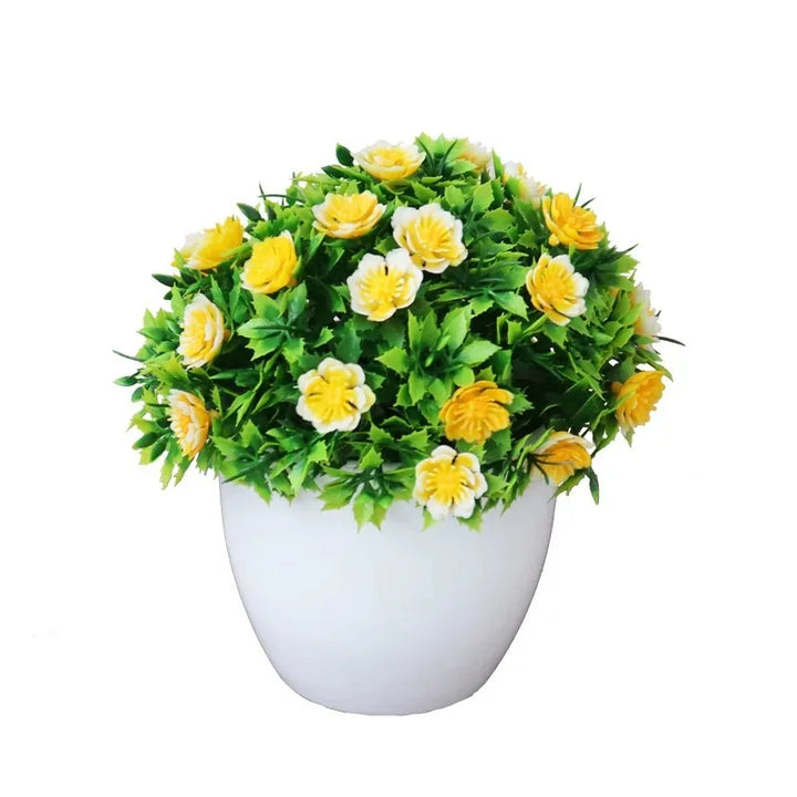 Artificial Bonsai Potted Plant - Small Fake Flower Ornament for Home, Hotel & Garden Decoration