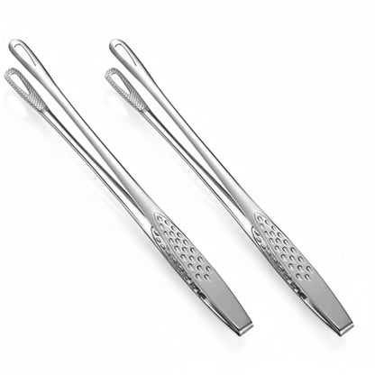 Stainless Steel BBQ & Kitchen Tongs - Reusable Cooking Tweezers for Meat, Vegetables & Barbecue - Hom Haven