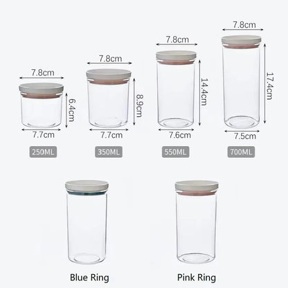 Sealed Food Grade Transparent Kitchen Storage Jar - Airtight Snack & Grain Container (250ml-700ml) - Hom Haven