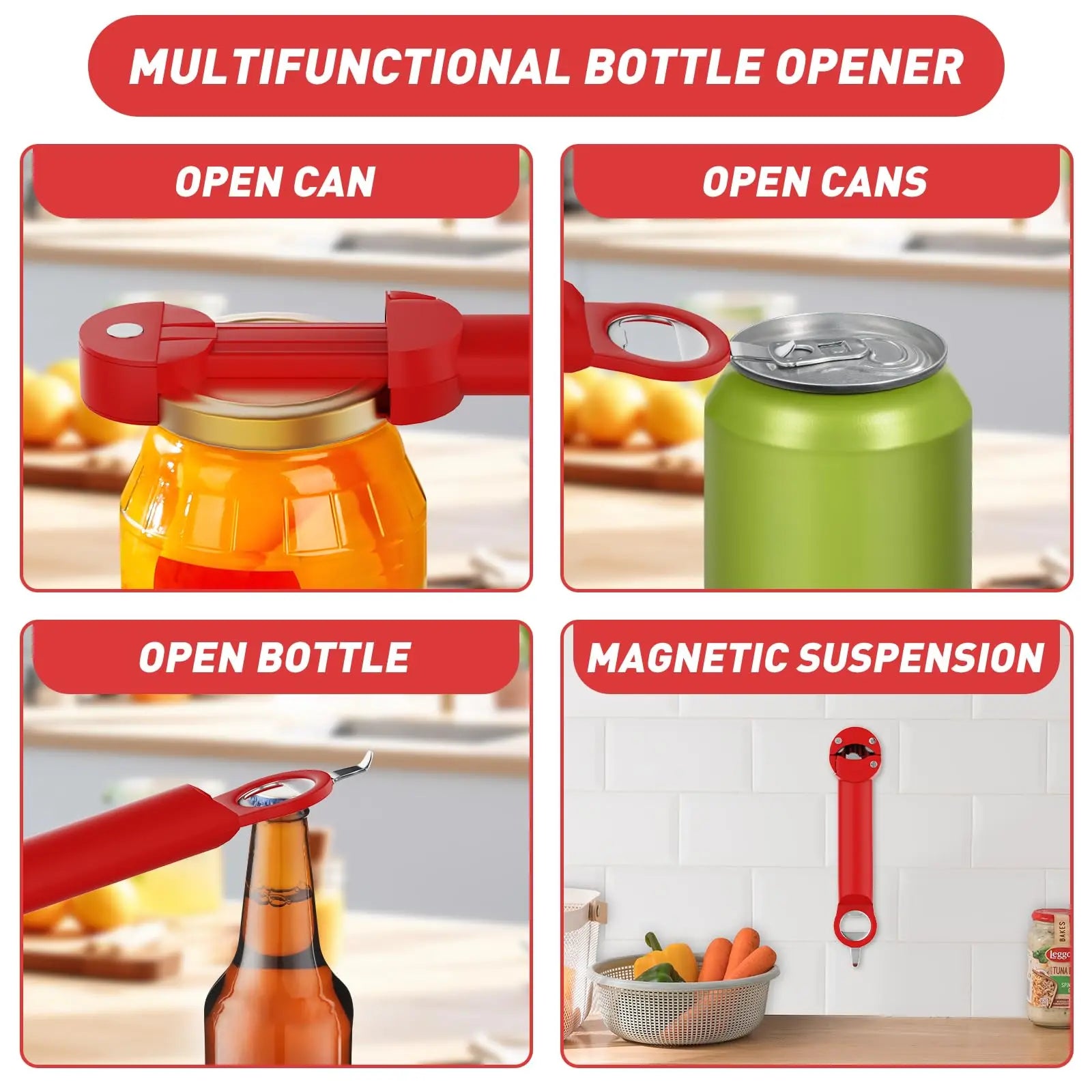 Adjustable Magnetic Bottle Opener for Weak Hands and Seniors