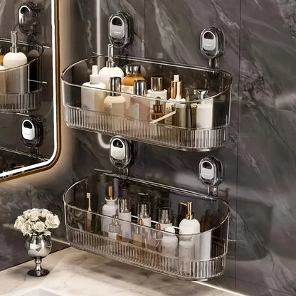 No-Drill Suction Bathroom Storage Shelf Organizer - Hom Haven