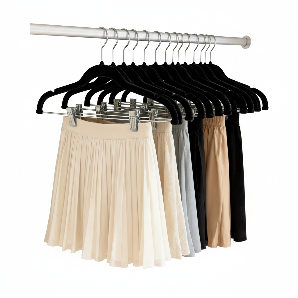 5/10 PCs Velvet Non-Slip Clip Hangers For Pants, Skirts & Bras