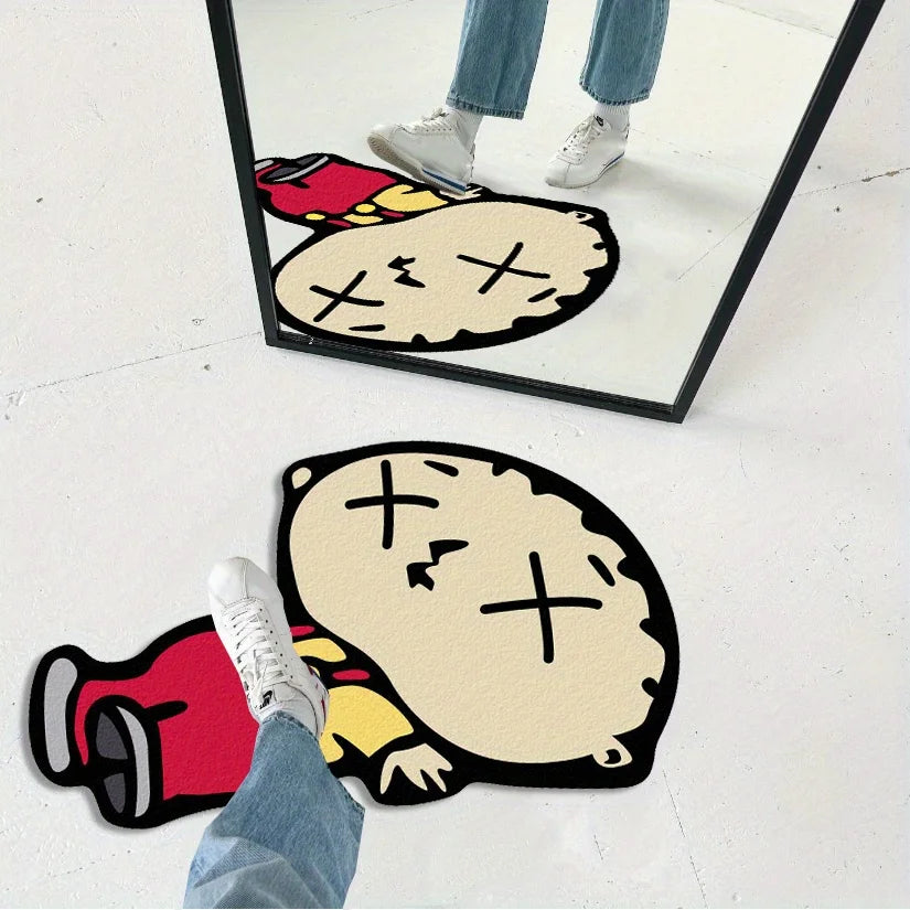 VIKAMA Humorous Cartoon Character Carpet - Soft Anti-Slip Bedroom & Living Room Floor Mat