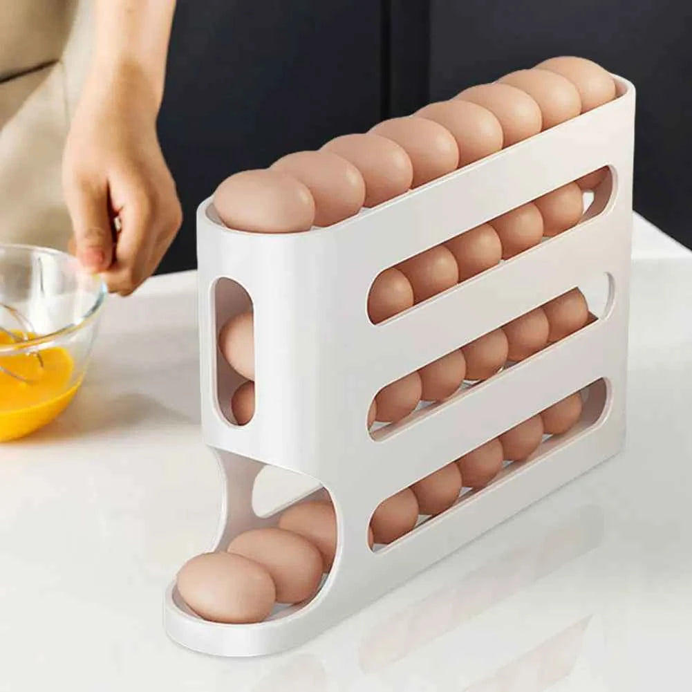 4-Layer Automatic Egg Dispenser - Smart Fridge Egg Organizer for Efficient Storage - Hom Haven