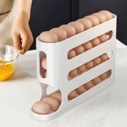4-Layer Automatic Egg Dispenser - Smart Fridge Egg Organizer for Efficient Storage - Hom Haven