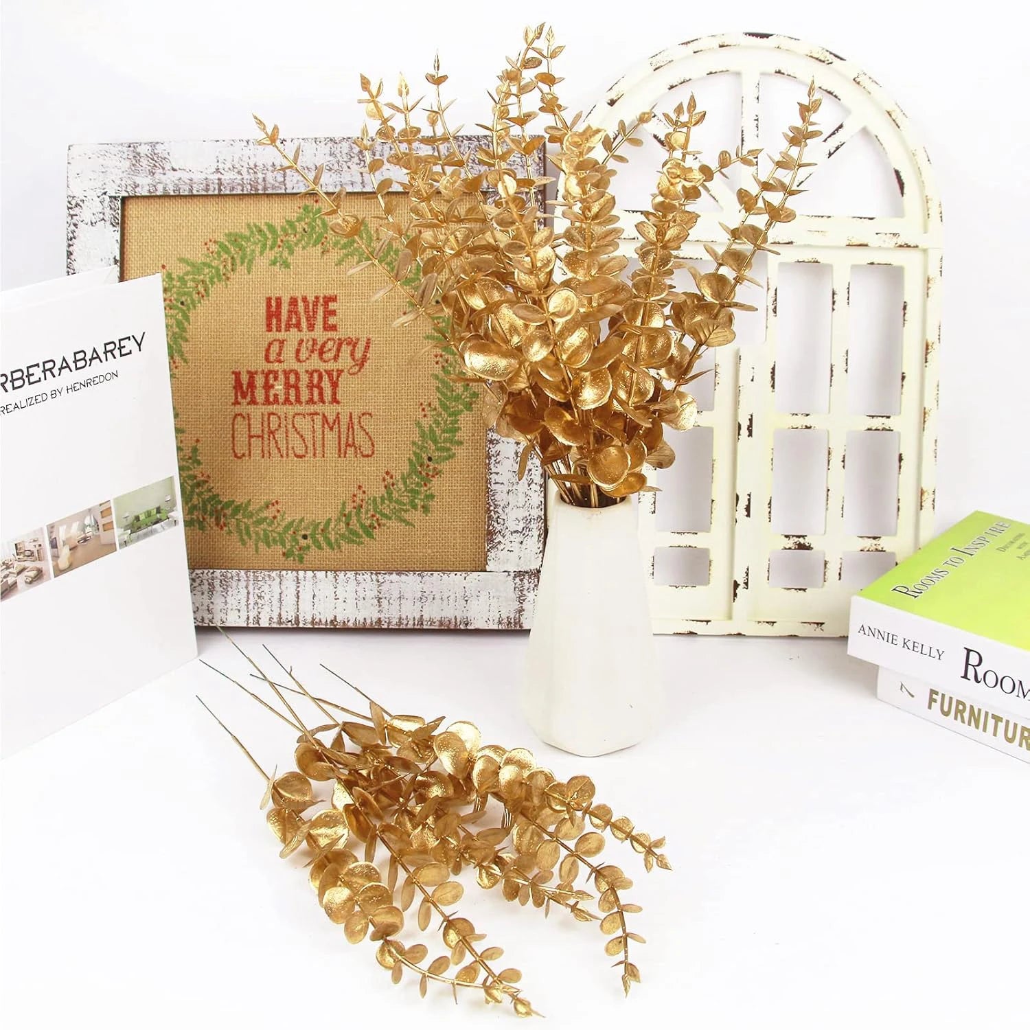 10/50pcs Artificial Plants Eucalyptus Leaves Fake Plants Vase Table Party Wedding Bridal Bouquet Home Decorations Outdoor Garden