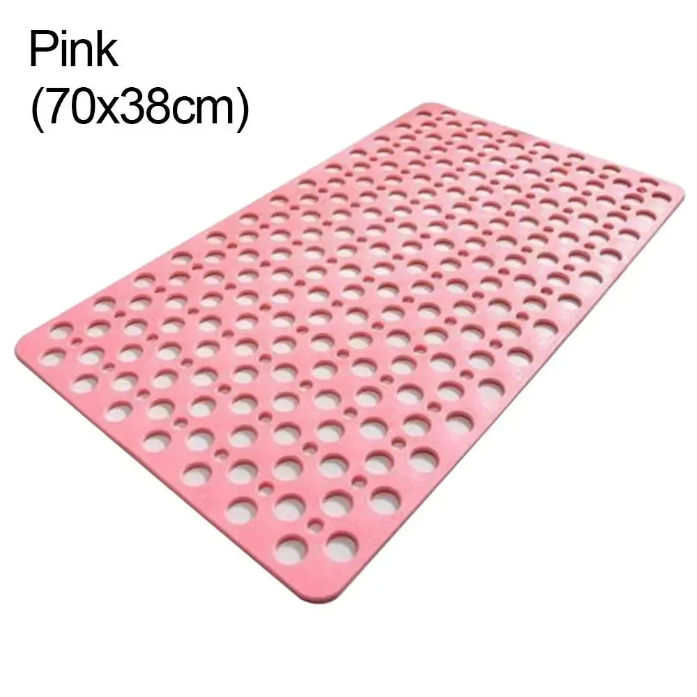 Non-Slip Bath Mat with Drain Holes & Suction Cups - Easy Clean Bathtub Mat Bathroom Accessory - Hom Haven