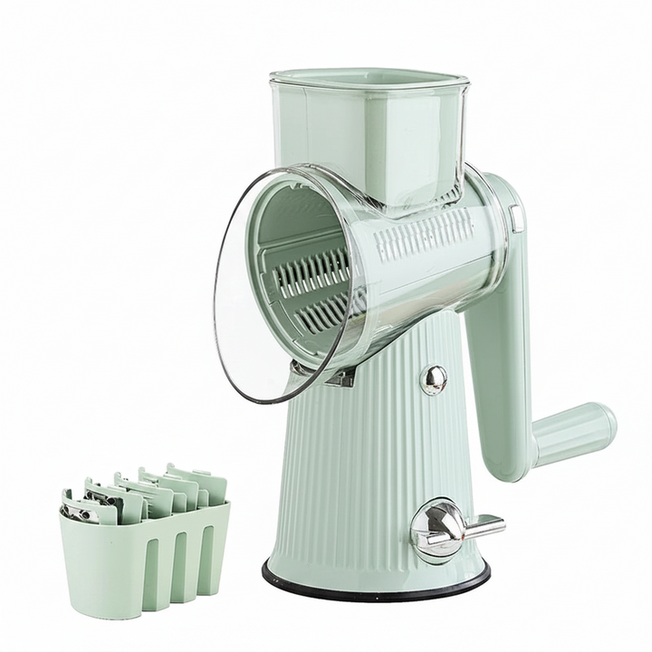 5-in-1 Rotary Cheese Grater Vegetable Cutter with Suction Base