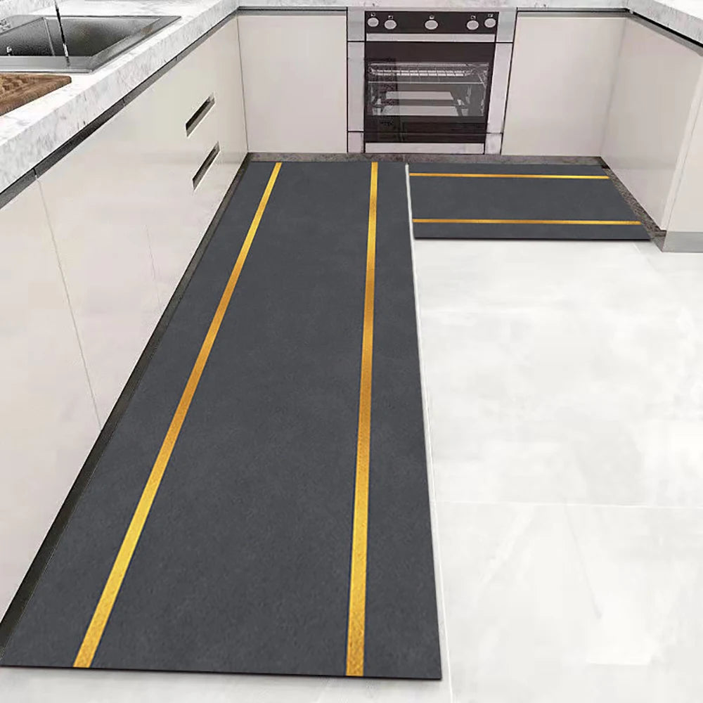 Soft Washable Kitchen Floor Mat - Anti-Slip Long Area Rug for Bedroom, Hallway & Bathroom Entrance