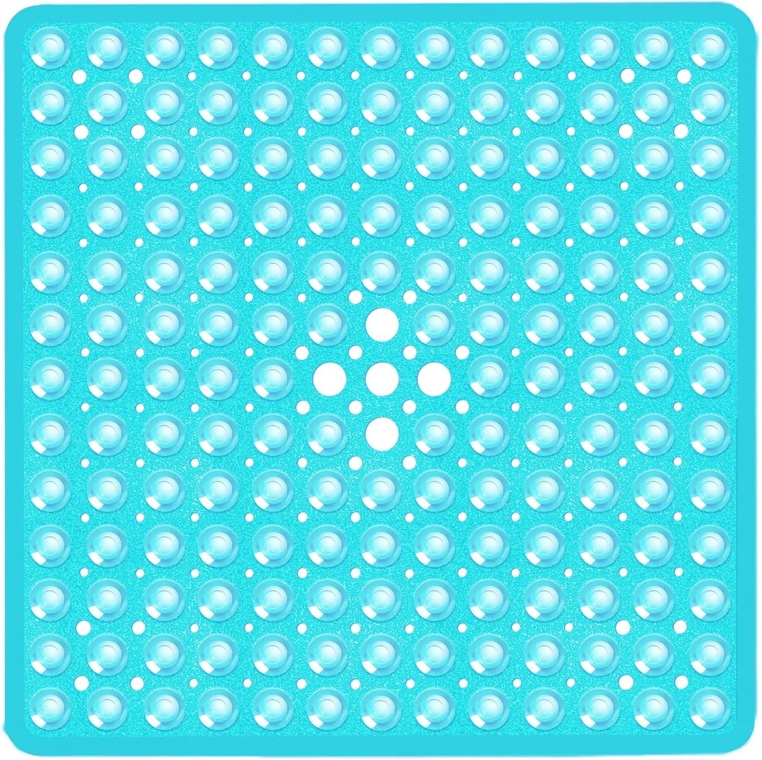 21x21 Inch Square Non-Slip Shower Mat - Clear PVC Anti-Slip Bathroom Stall Floor Mat