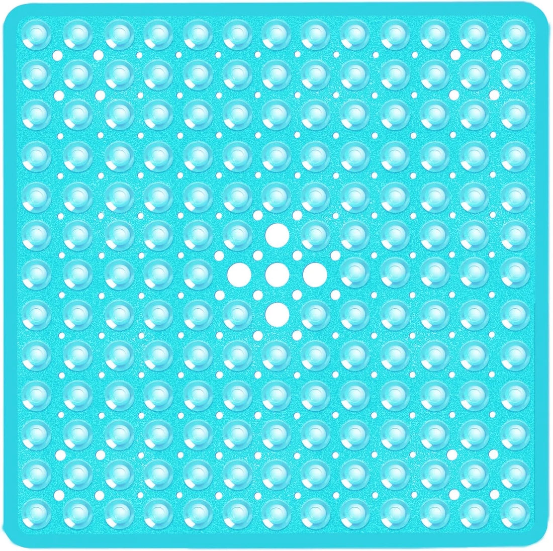 21x21 Inch Square Non-Slip Shower Mat - Clear PVC Anti-Slip Bathroom Stall Floor Mat