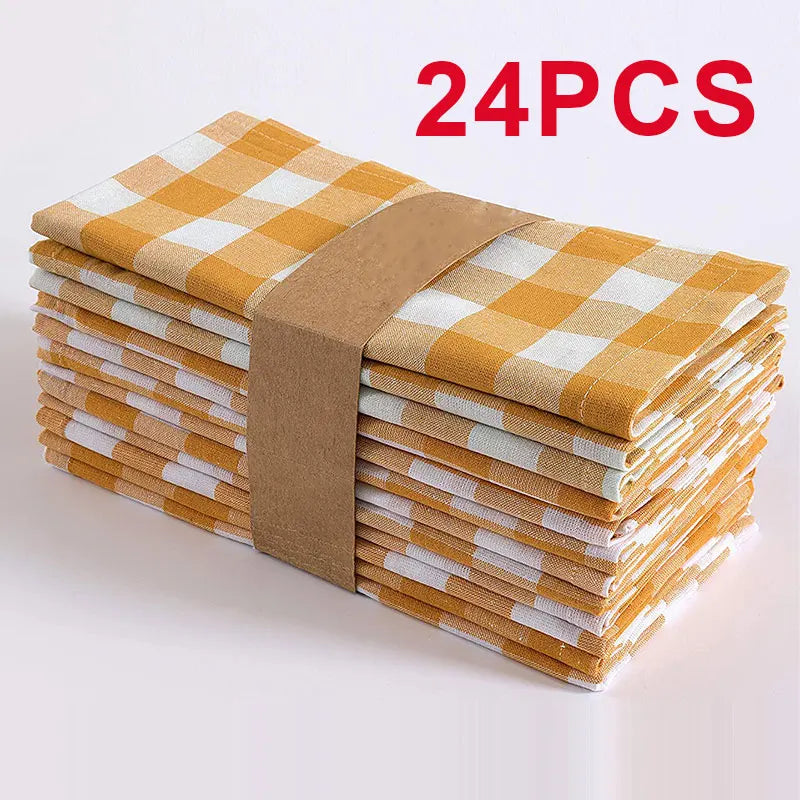 Set Of 6/12/24 40x40cm Tablecloth Napkins, Durable Polyester Thickened Pads, Reusable Kitchen, Dining, Holiday Decorations