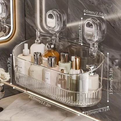 No-Drill Suction Bathroom Storage Shelf Organizer - Hom Haven