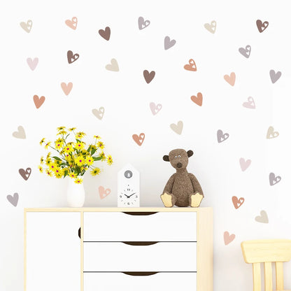 36-Piece Boho Heart Wall Stickers - Trendy Bohemian Wall Decals for Living Room, Bedroom & Nursery - Hom Haven