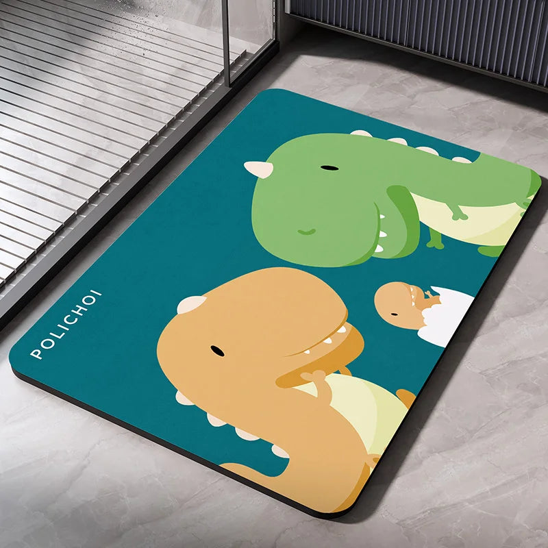 Diatomaceous Earth Bath Mat - Quick Dry Non-Slip Absorbent Shower & Bathroom Floor Rug