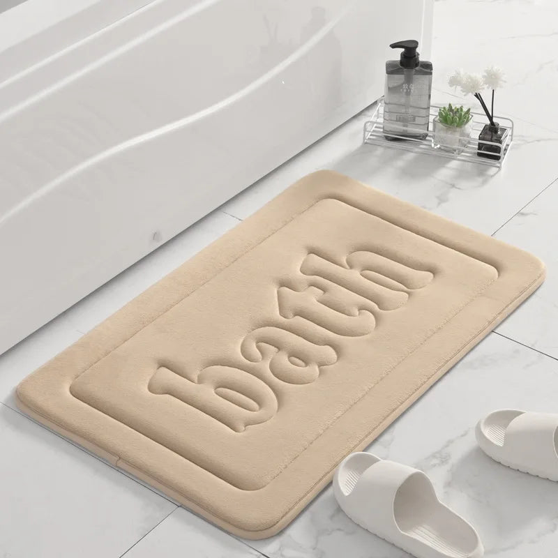 Soft Thick Flannel Bathroom Mat - Anti-Slip Water Absorbing Bath & Door Mat for Home Decoration