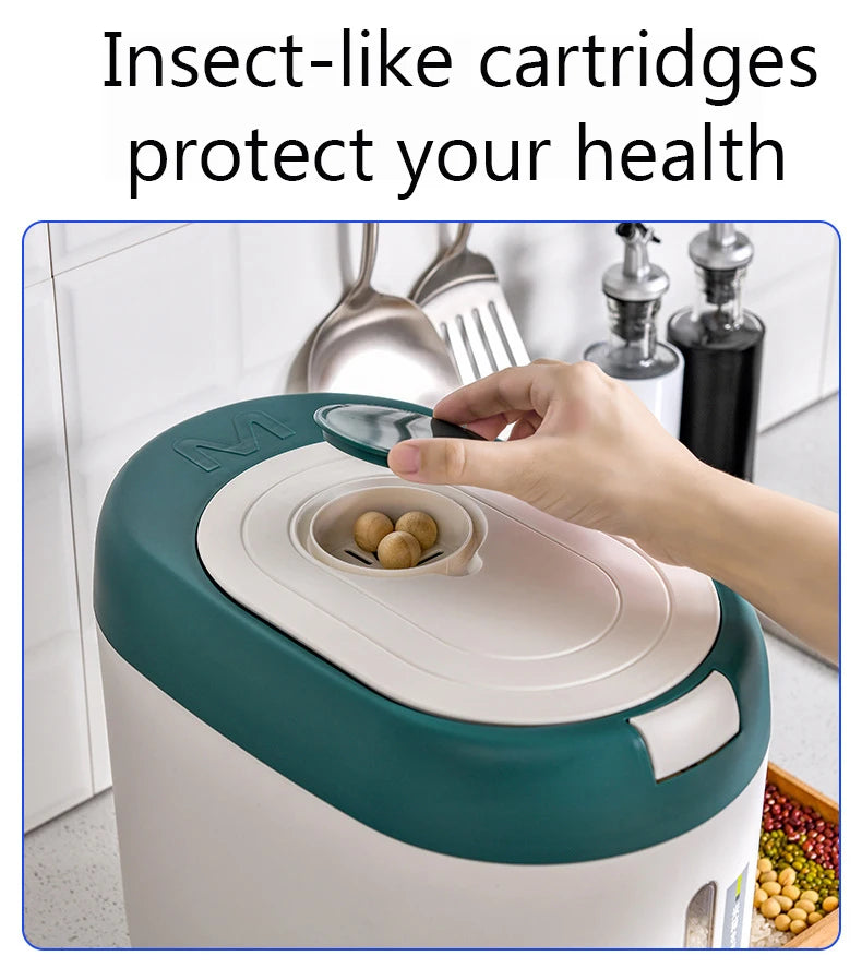 XIAOGUI 5KG/10KG Rice Dispenser - Japanese Style Kitchen Storage Container for Cereal & Grains