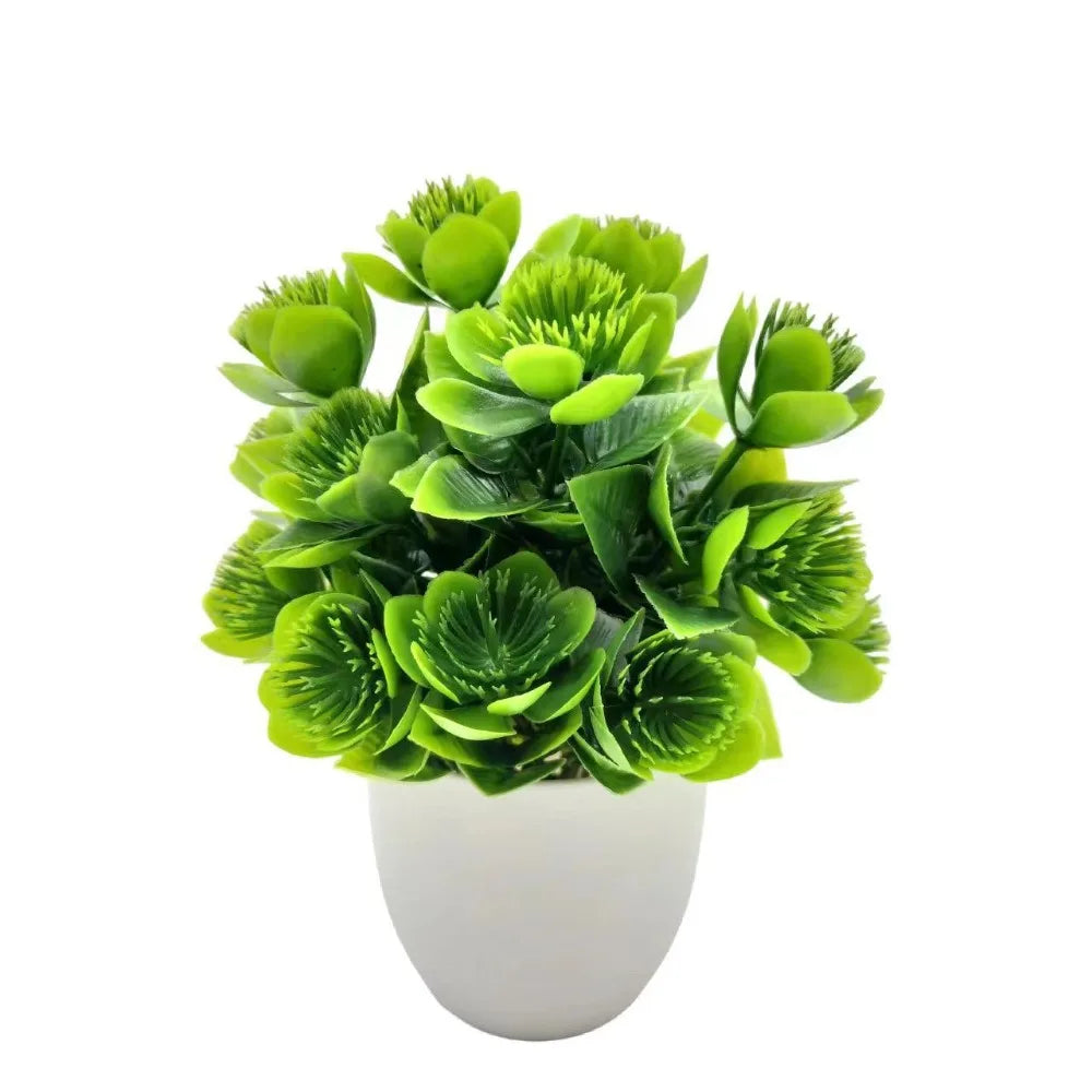 Mini Artificial Potted Flowers Bonsai - Fake Plant Table Decor & Home Garden Ornament - Hom Haven